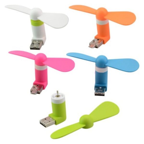 "Mini Cool Micro USB Fan Multicolor "