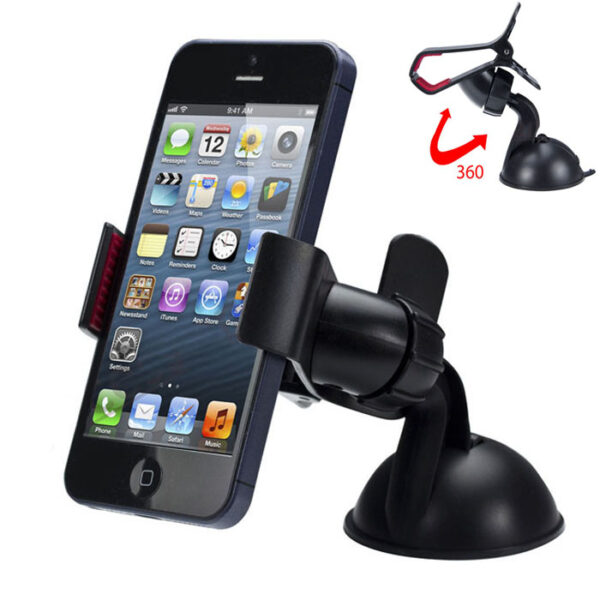 360 Degree Adjustable Universal Car Mobile Phone Holder Black