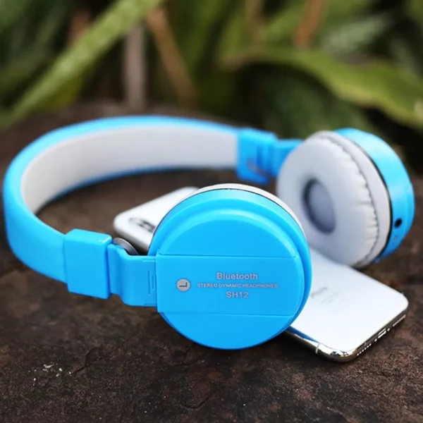 SH-12 Bluetooth headphone with SD Card Slot ( Blue )
