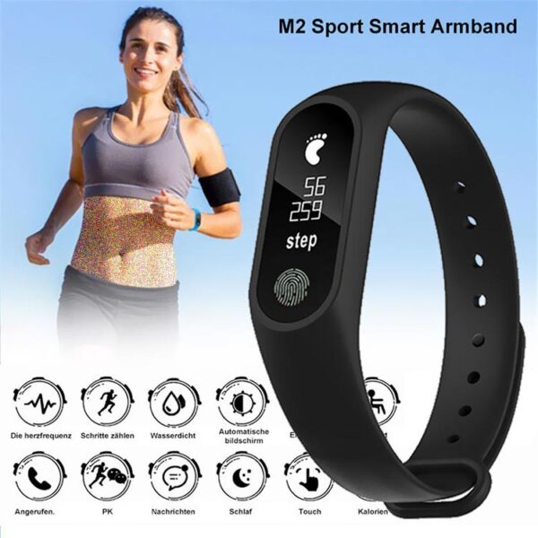 M2 Waterproof Smart Fitness Band (Black)